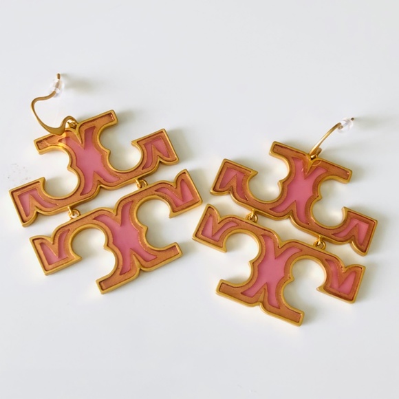 Tory Burch Double T-Logo Transparent Glass Earring - Picture 3 of 5